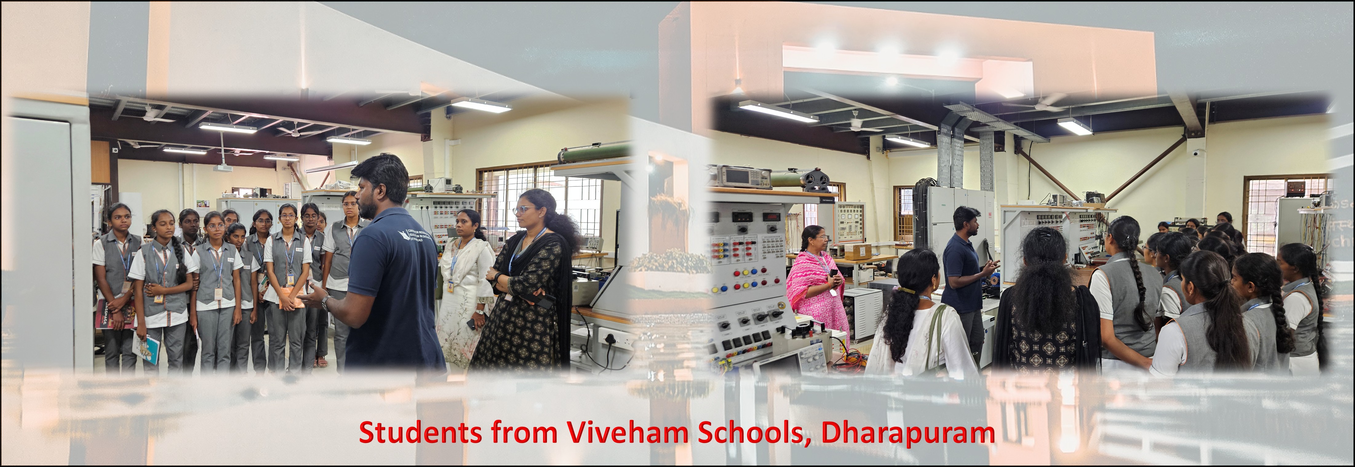 Students from Viveham Schools exploring the Electrical Machines and Power Systems Laboratory